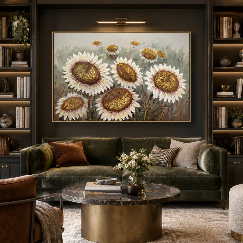 Plaster & Texture floral/botanicals & nature oil painting showing botanical forms, flowers or trees arranged in a calm painterly composition in a brown palette.