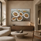 Plaster & Texture floral/botanicals & nature oil painting showing botanical forms, flowers or trees arranged in a calm painterly composition in a brown palette.