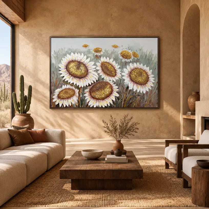 Plaster & Texture floral/botanicals & nature oil painting showing botanical forms, flowers or trees arranged in a calm painterly composition in a brown palette.