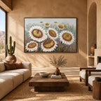 Plaster & Texture floral/botanicals & nature oil painting showing botanical forms, flowers or trees arranged in a calm painterly composition in a brown palette.