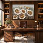 Plaster & Texture floral/botanicals & nature oil painting showing botanical forms, flowers or trees arranged in a calm painterly composition in a brown palette.