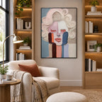 Plaster & Texture abstract oil painting showing layered abstract marks, texture and expressive painterly movement in a brown palette.