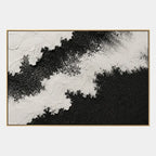 Plaster & Texture abstract oil painting showing layered abstract marks, texture and expressive painterly movement in a black palette.