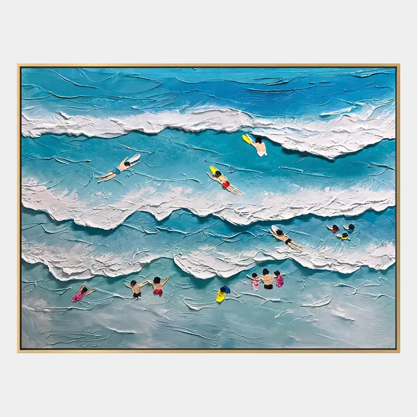 Plaster & Texture abstract oil painting showing layered abstract marks, texture and expressive painterly movement in a blue palette.
