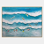 Plaster & Texture abstract oil painting showing layered abstract marks, texture and expressive painterly movement in a blue palette.