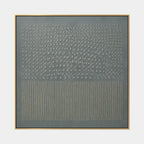 Plaster & Texture abstract oil painting showing layered abstract marks, texture and expressive painterly movement in a grey palette.