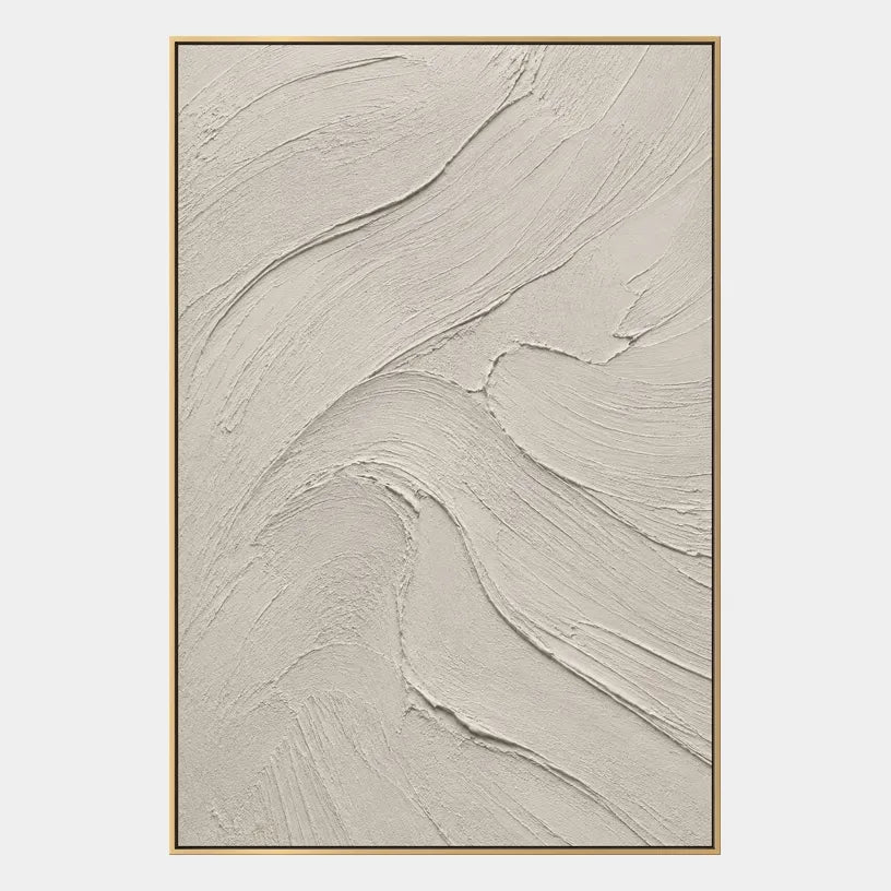 Plaster & Texture abstract oil painting showing layered abstract marks, texture and expressive painterly movement in a grey palette.