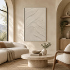 Plaster & Texture abstract oil painting showing layered abstract marks, texture and expressive painterly movement in a grey palette.