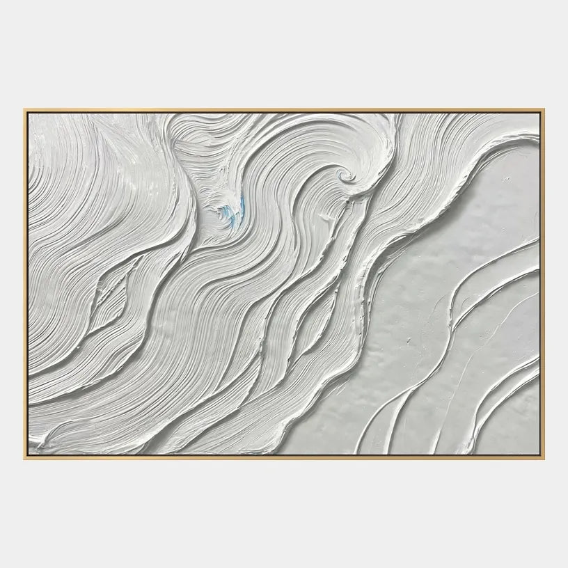 Plaster & Texture abstract oil painting showing layered abstract marks, texture and expressive painterly movement in a grey palette.