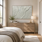 Plaster & Texture abstract oil painting showing layered abstract marks, texture and expressive painterly movement in a grey palette.