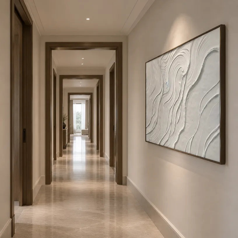 Plaster & Texture abstract oil painting showing layered abstract marks, texture and expressive painterly movement in a grey palette.