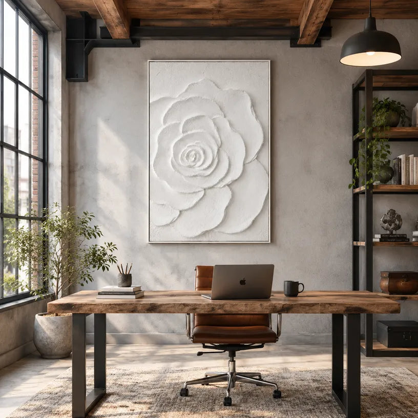 Plaster & Texture floral/botanicals & nature oil painting showing botanical forms, flowers or trees arranged in a calm painterly composition.