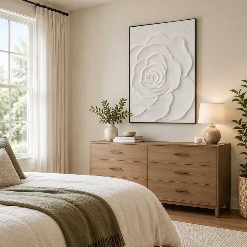 Plaster & Texture floral/botanicals & nature oil painting showing botanical forms, flowers or trees arranged in a calm painterly composition.