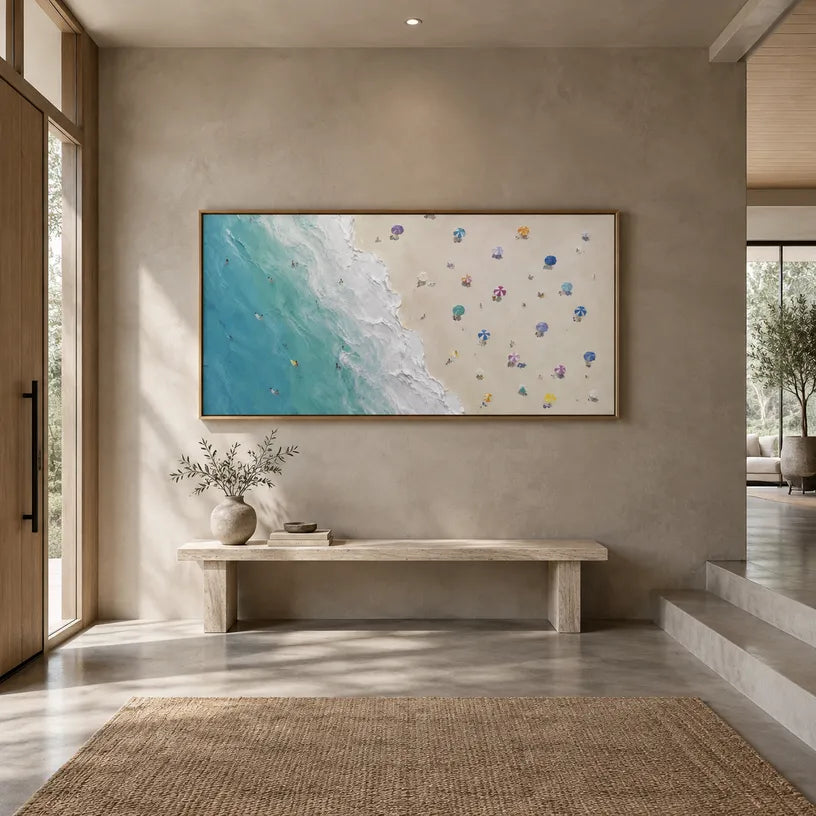 Plaster & Texture abstract oil painting showing layered abstract marks, texture and expressive painterly movement.