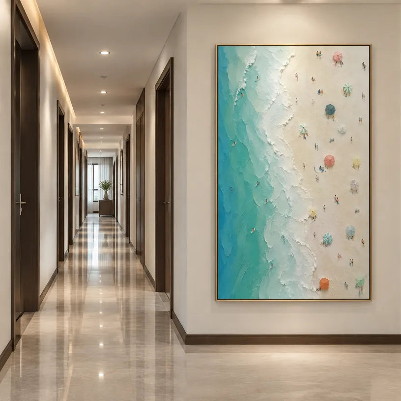 Plaster & Texture abstract oil painting showing layered abstract marks, texture and expressive painterly movement in a beige palette.