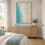 Plaster & Texture abstract oil painting showing layered abstract marks, texture and expressive painterly movement in a beige palette.