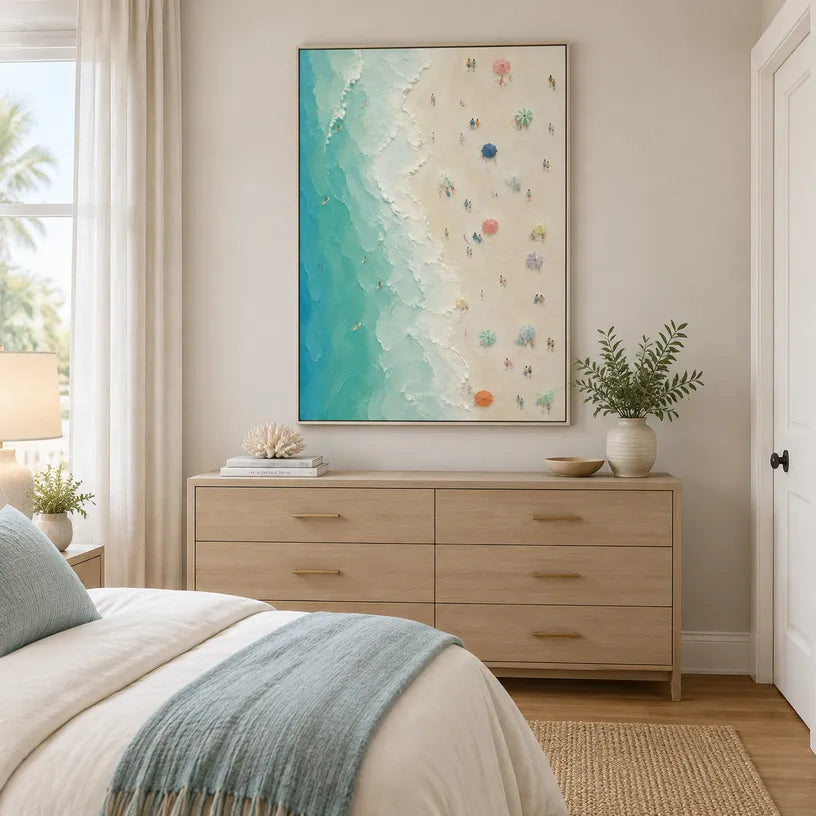Plaster & Texture abstract oil painting showing layered abstract marks, texture and expressive painterly movement in a beige palette.