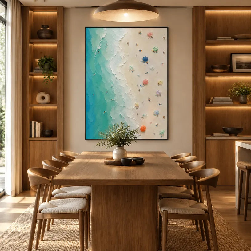 Plaster & Texture abstract oil painting showing layered abstract marks, texture and expressive painterly movement in a beige palette.