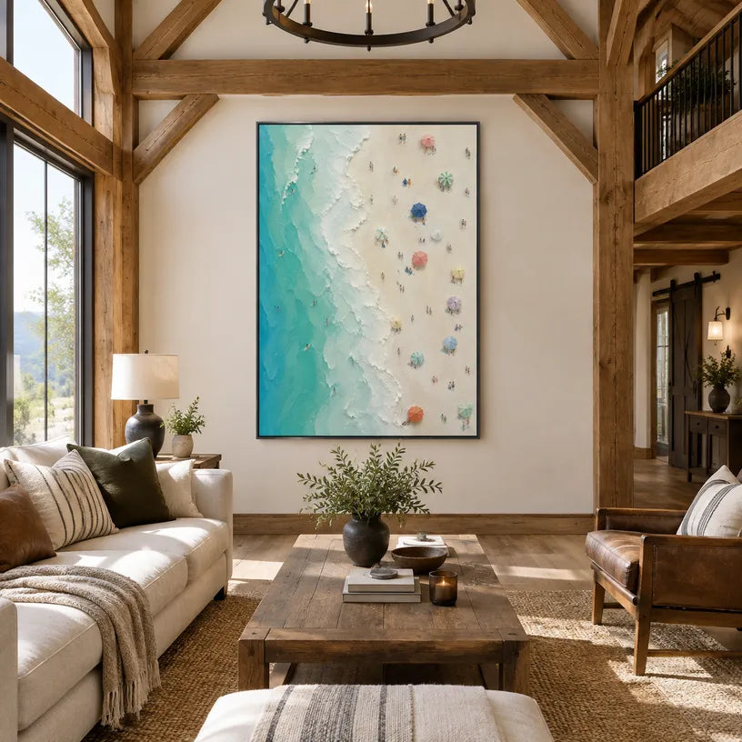 Plaster & Texture abstract oil painting showing layered abstract marks, texture and expressive painterly movement in a beige palette.
