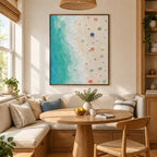 Plaster & Texture abstract oil painting showing layered abstract marks, texture and expressive painterly movement in a beige palette.