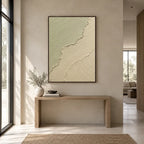 Plaster & Texture abstract oil painting showing layered abstract marks, texture and expressive painterly movement in a beige palette.