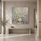 Plaster & Texture abstract oil painting showing layered abstract marks, texture and expressive painterly movement in a grey palette.