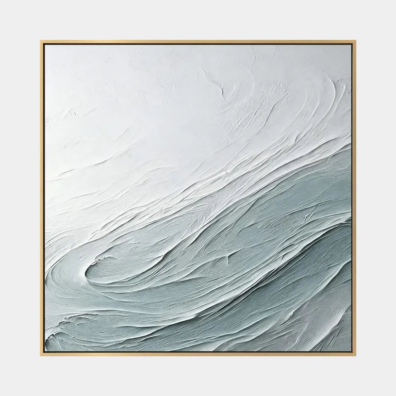 Plaster & Texture abstract oil painting showing layered abstract marks, texture and expressive painterly movement in a grey palette.