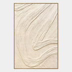 Plaster & Texture abstract oil painting showing layered abstract marks, texture and expressive painterly movement in a beige palette.