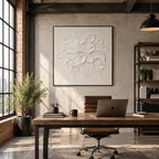 Plaster & Texture abstract oil painting showing layered abstract marks, texture and expressive painterly movement.