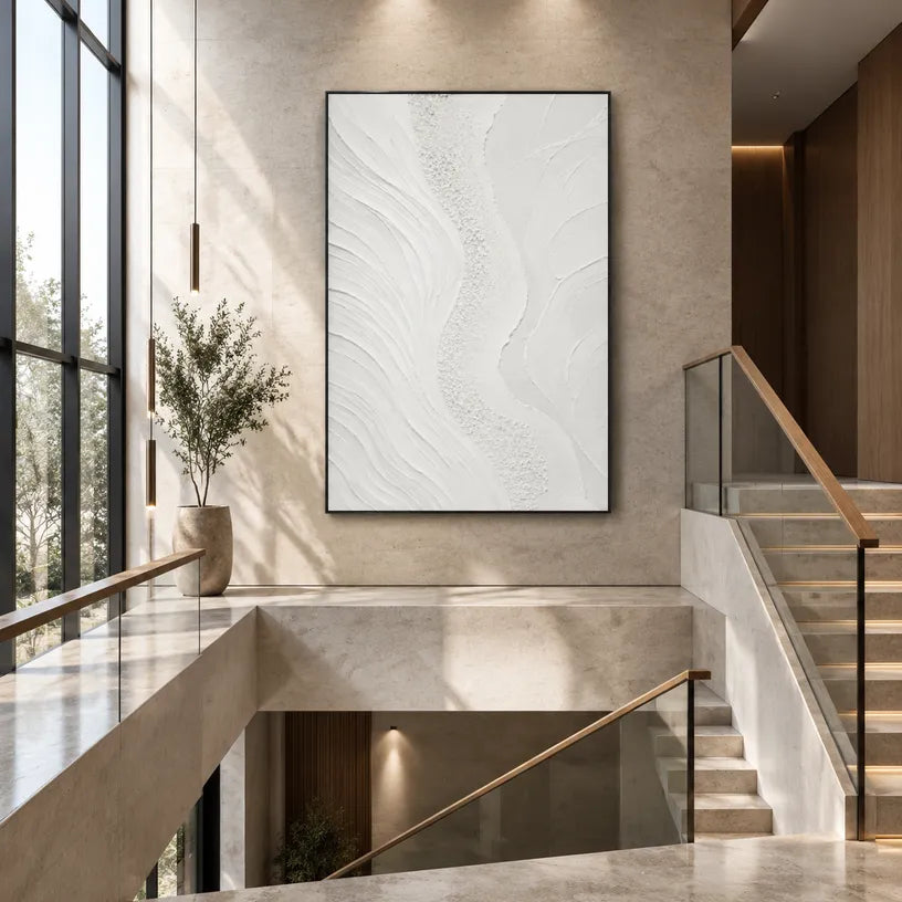 Plaster & Texture abstract oil painting showing layered abstract marks, texture and expressive painterly movement.
