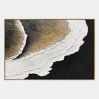 Plaster & Texture abstract oil painting showing layered abstract marks, texture and expressive painterly movement in a black and white palette.