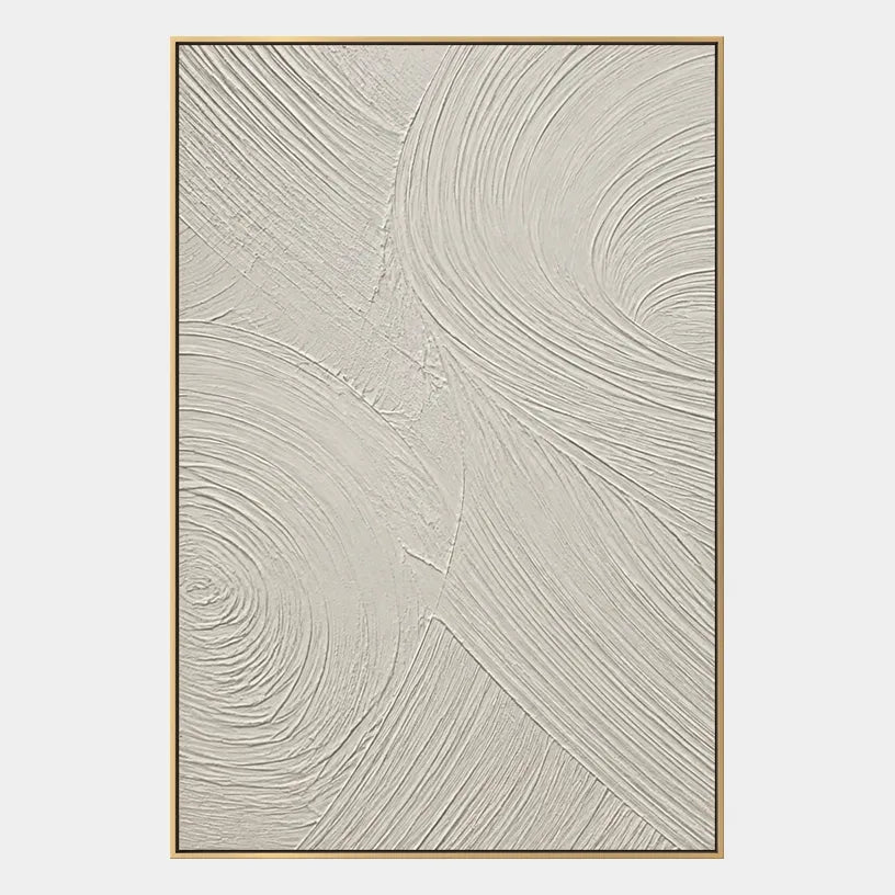 Plaster & Texture abstract oil painting showing layered abstract marks, texture and expressive painterly movement in a grey palette.
