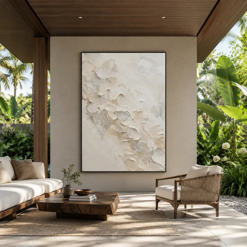 Plaster & Texture abstract oil painting showing layered abstract marks, texture and expressive painterly movement.