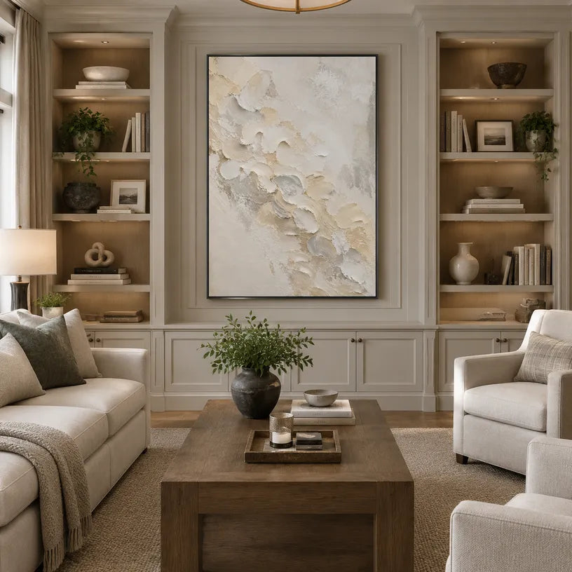 Plaster & Texture abstract oil painting showing layered abstract marks, texture and expressive painterly movement.
