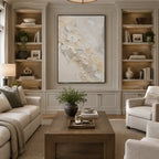 Plaster & Texture abstract oil painting showing layered abstract marks, texture and expressive painterly movement.