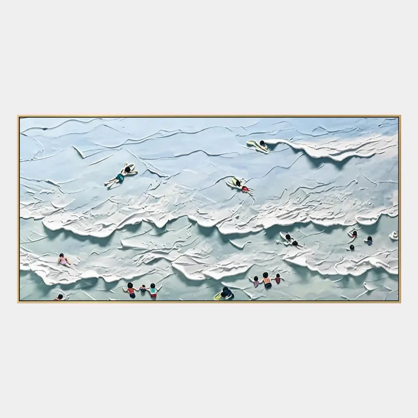 Plaster & Texture abstract oil painting showing layered abstract marks, texture and expressive painterly movement in a blue palette.