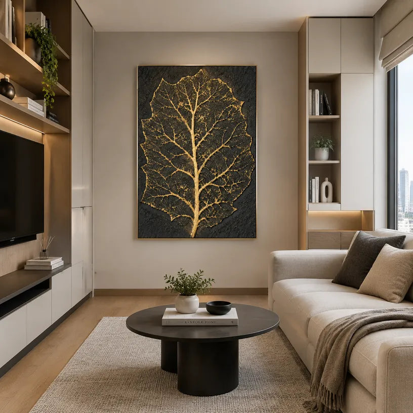 Plaster & Texture abstract oil painting showing layered abstract marks, texture and expressive painterly movement in a brown palette.