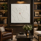 Plaster & Texture floral/botanicals & nature oil painting showing botanical forms, flowers or trees arranged in a calm painterly composition in a grey palette.