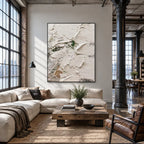 Plaster & Texture abstract oil painting showing layered abstract marks, texture and expressive painterly movement.