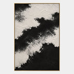 Plaster & Texture abstract oil painting showing layered abstract marks, texture and expressive painterly movement in a black palette.
