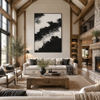 Plaster & Texture abstract oil painting showing layered abstract marks, texture and expressive painterly movement in a black palette.