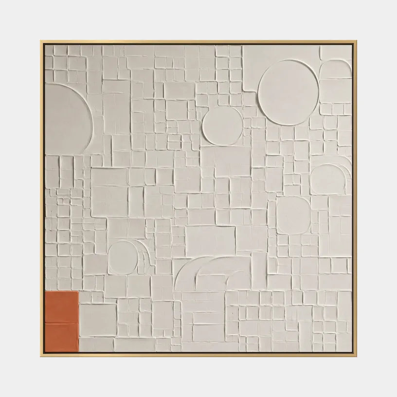 Plaster & Texture abstract oil painting showing layered abstract marks, texture and expressive painterly movement in a grey palette.