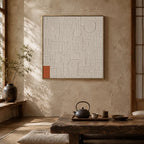 Plaster & Texture abstract oil painting showing layered abstract marks, texture and expressive painterly movement in a grey palette.