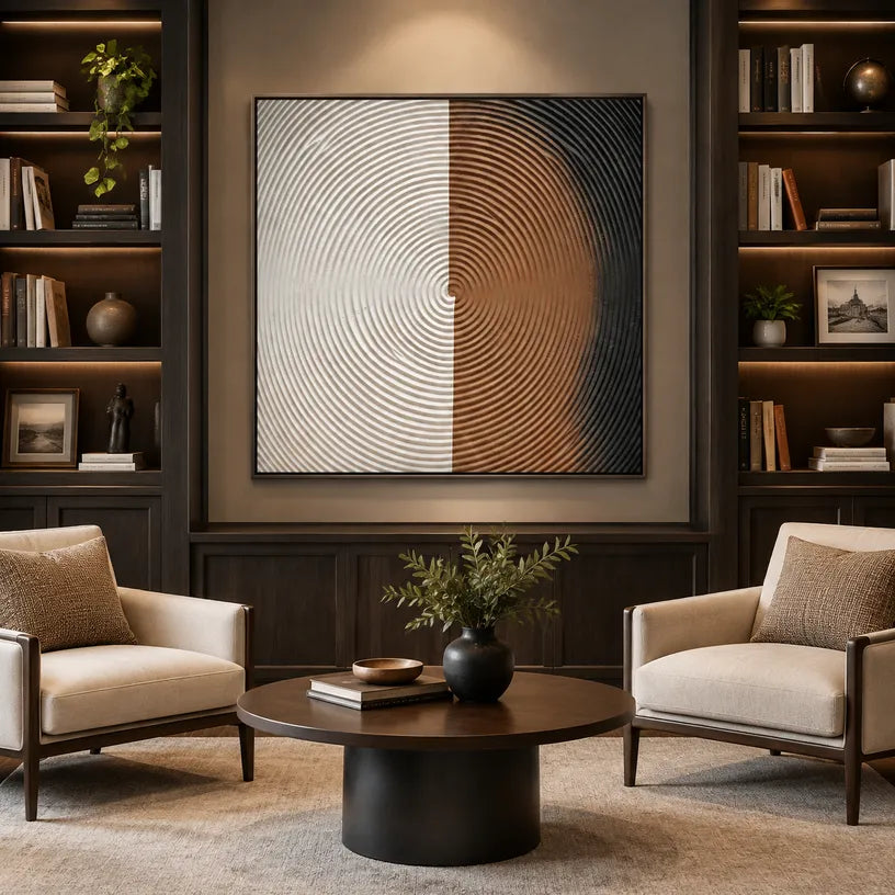 Plaster & Texture abstract oil painting showing layered abstract marks, texture and expressive painterly movement in a grey palette.