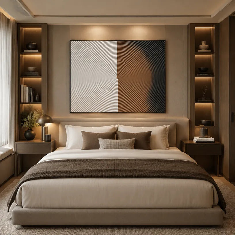 Plaster & Texture abstract oil painting showing layered abstract marks, texture and expressive painterly movement in a grey palette.