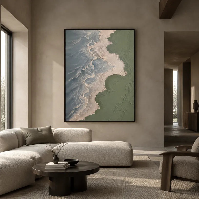 Plaster & Texture abstract oil painting showing layered abstract marks, texture and expressive painterly movement in a grey palette.