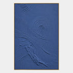 Plaster & Texture abstract oil painting showing layered abstract marks, texture and expressive painterly movement in a blue palette.