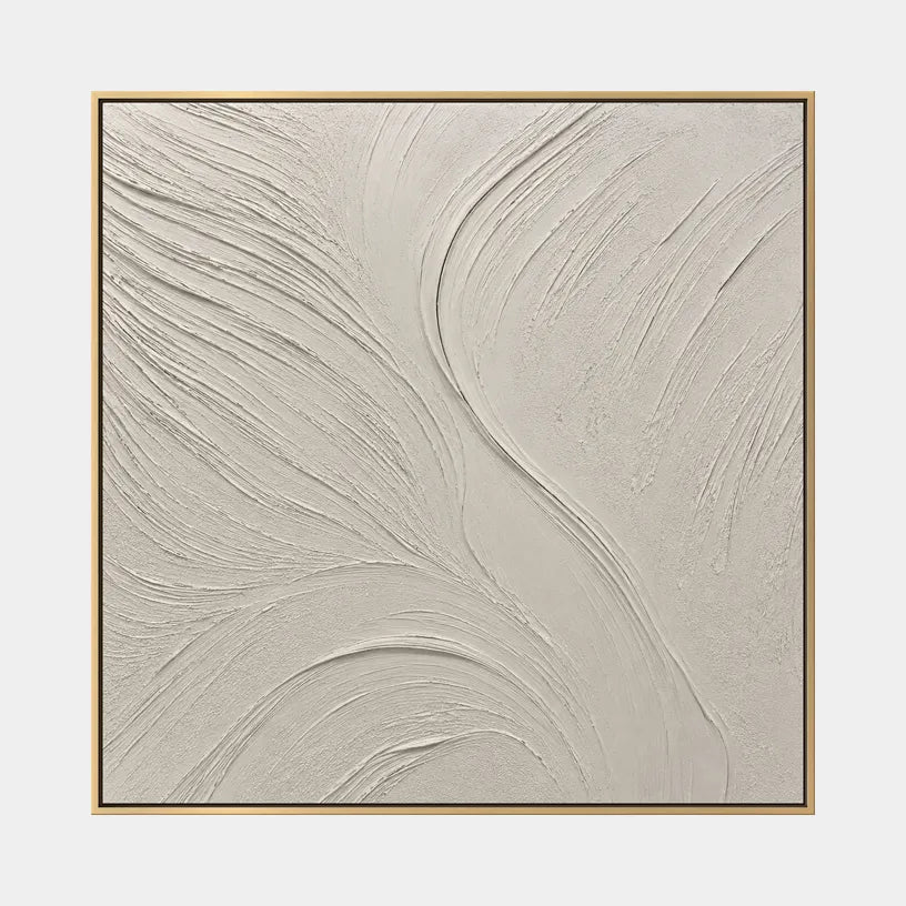 Plaster & Texture abstract oil painting showing layered abstract marks, texture and expressive painterly movement in a grey palette.
