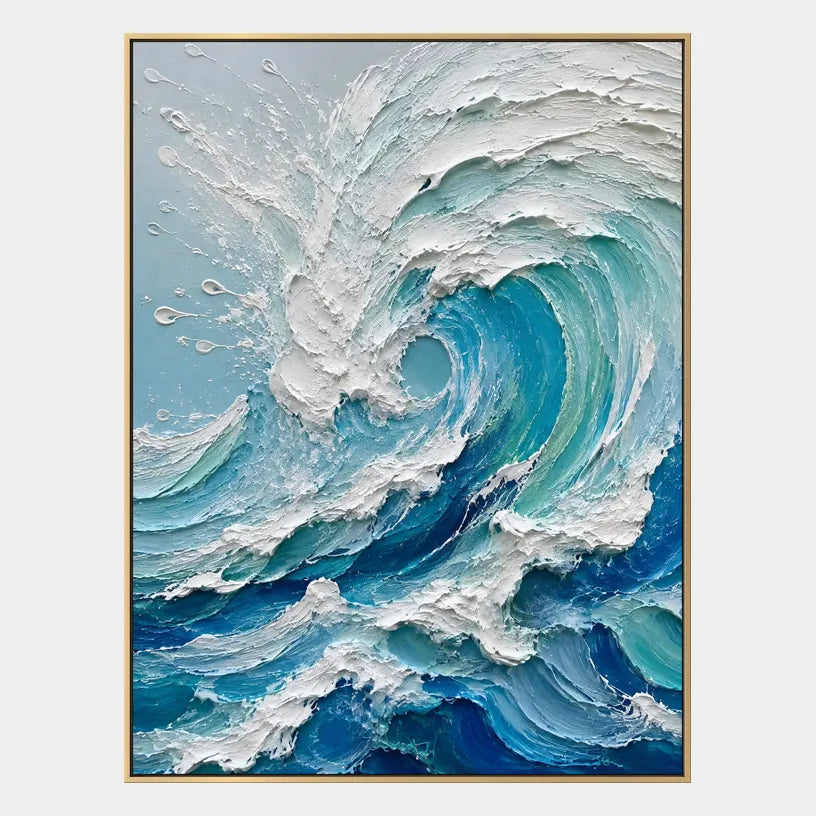 Plaster & Texture abstract oil painting showing layered abstract marks, texture and expressive painterly movement in a blue palette.