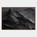 Plaster & Texture abstract oil painting showing layered abstract marks, texture and expressive painterly movement in a black palette.